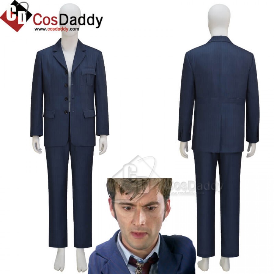 10th Doctor Blue Suit Doctor Who Tenth Doctor Cosplay Costume Suit